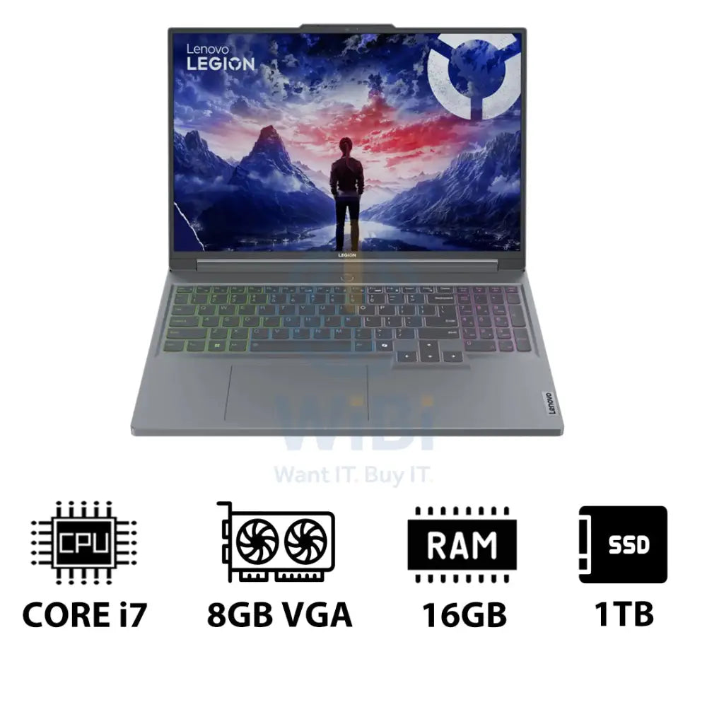 Lenovo Legion 5 Gen 9 - 16.0’’ WQXGA / i7 / 16GB / 1TB (NVMe M.2 SSD) / RTX 4070 8GB VGA / DOS (Without OS) / 1YW