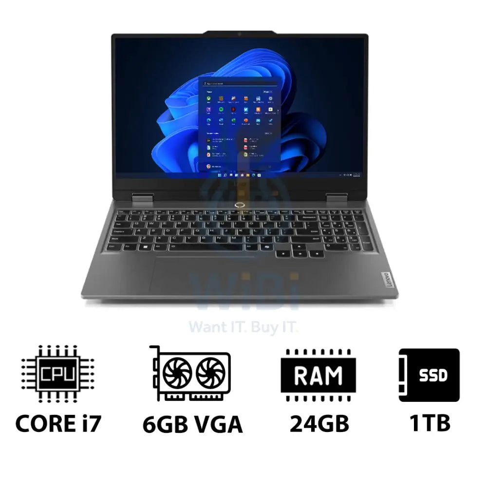 Lenovo LOQ Gen 9 AI PC - 15.6’’ FHD / i7 / 24GB / 1TB (NVMe M.2 SSD) / RTX 4050 6GB VGA / Win 11 Pro / 1YW