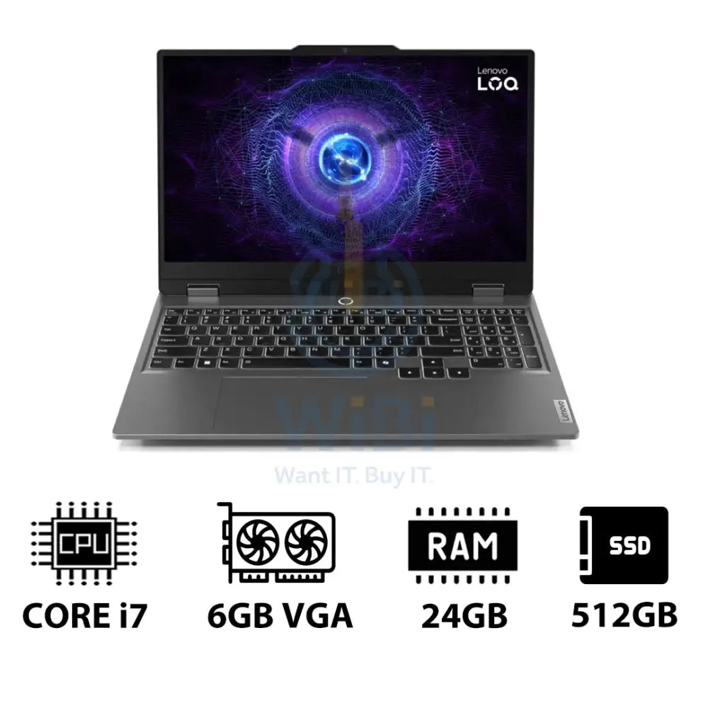 Lenovo LOQ Gen 9 AI PC - 15.6’’ FHD / i7 / 24GB / 512GB (NVMe M.2 SSD) / RTX 4050 6GB VGA / DOS (Without OS) / 1YW