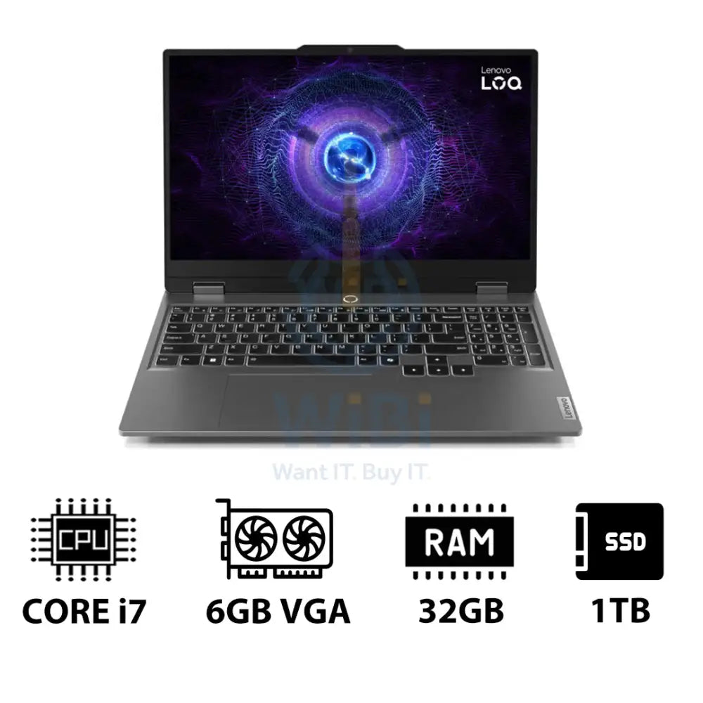 Lenovo LOQ Gen 9 AI PC - 15.6’’ FHD / i7 / 32GB / 1TB (NVMe M.2 SSD) / RTX 4050 6GB VGA / DOS (Without OS) / 1YW