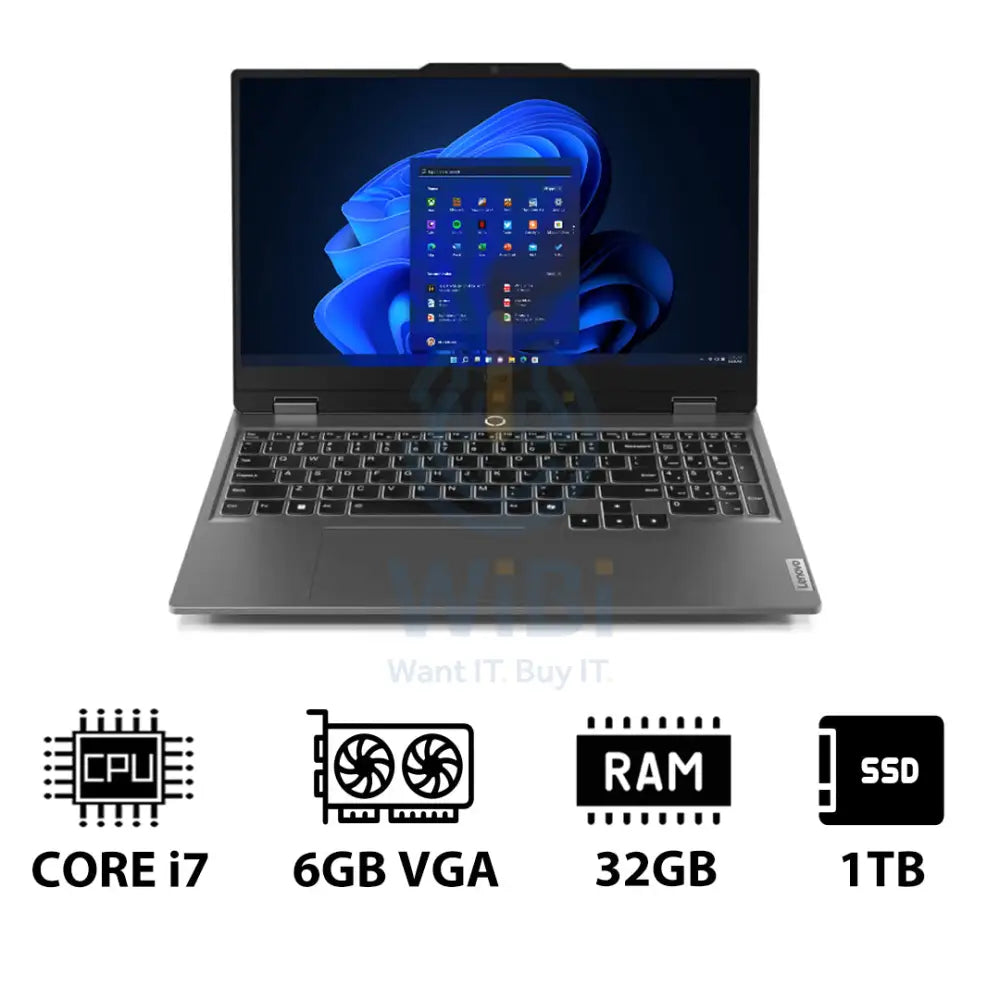 Lenovo LOQ Gen 9 AI PC - 15.6’’ FHD / i7 / 32GB / 1TB (NVMe M.2 SSD) / RTX 4050 6GB VGA / Win 11 Pro / 1YW