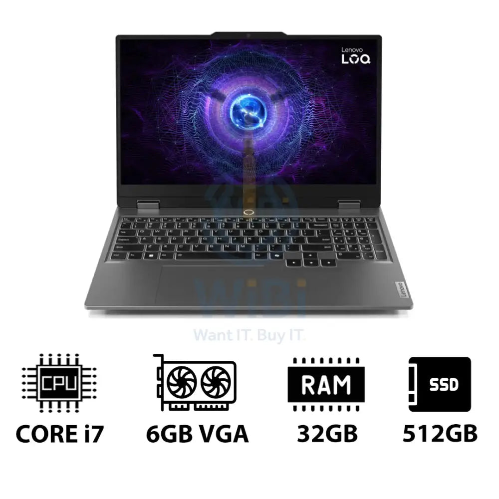 Lenovo LOQ Gen 9 AI PC - 15.6’’ FHD / i7 / 32GB / 512GB (NVMe M.2 SSD) / RTX 4050 6GB VGA / DOS (Without OS) / 1YW
