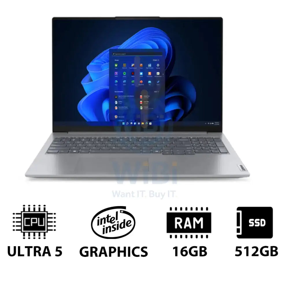 Lenovo ThinkBook 16 G8 - 16’’ WUXGA / Ultra 5 225U / 16GB / 512GB (NVMe M.2 SSD) / Win 11 Pro / 1YW / Arabic/English