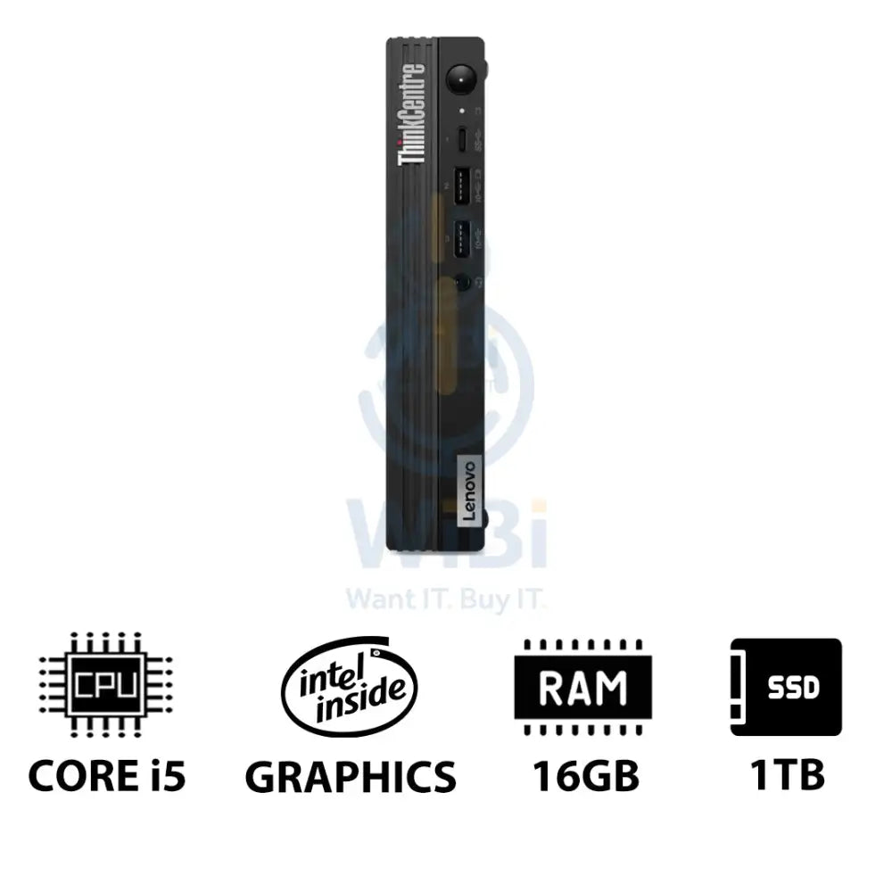 Lenovo ThinkCentre M70q Gen 4 Tiny - i5 / 16GB / 1TB (NVMe M.2 SSD) / DOS (Without OS) / 1YW - Desktop Desktop &