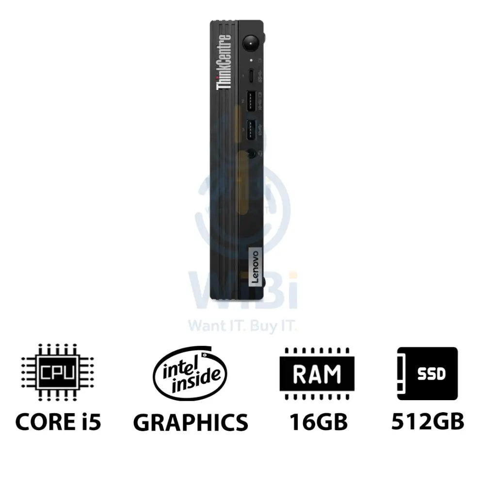 Lenovo ThinkCentre M70q Gen 4 Tiny - i5 / 16GB / 512GB (NVMe M.2 SSD) / Win 11 Pro / 1YW - Desktop Desktop & All-In-One