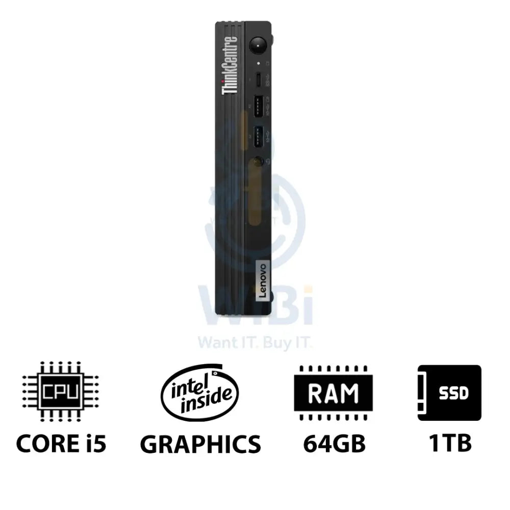 Lenovo ThinkCentre M70q Gen 4 Tiny - i5 / 64GB / 1TB (NVMe M.2 SSD) / Win 11 Pro / 1YW - Desktop Desktop & All-In-One