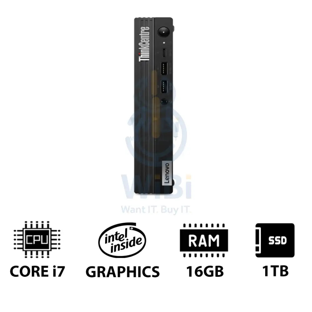 Lenovo ThinkCentre M70Q Gen 4 Tiny i7 / 16GB / 1TB (NVMe M.2 SSD) / Win 11 Pro / VESA Mount / 3YW Desktop Desktop & All