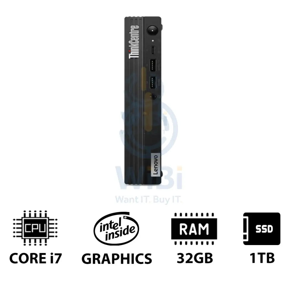 Lenovo ThinkCentre M70Q Gen 4 Tiny i7 / 32GB / 1TB (NVMe M.2 SSD) / Win 11 Pro / VESA Mount / 3YW Desktop Desktop & All