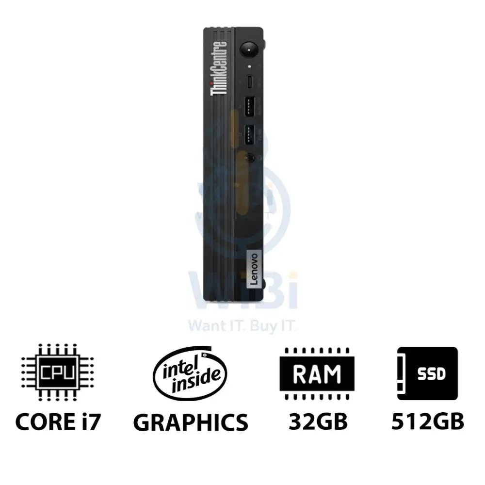 Lenovo ThinkCentre M70Q Gen 4 Tiny i7 / 32GB / 512GB (NVMe M.2 SSD) / Win 11 Pro / VESA Mount / 3YW Desktop Desktop &