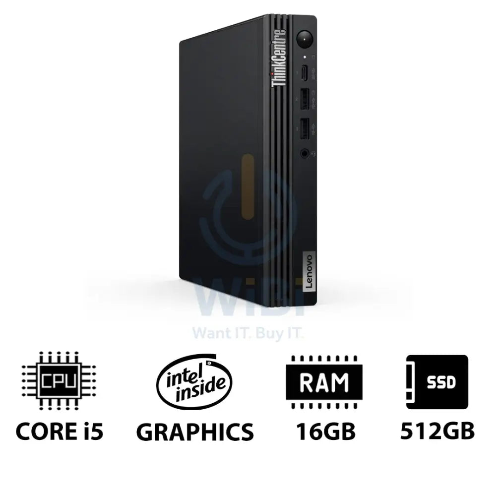 Lenovo ThinkCentre M70q Gen 5 Tiny - i5 / 16GB / 512GB (NVMe M.2 SSD) / Win 11 Pro / 1YW - Desktop Desktop & All-In-One