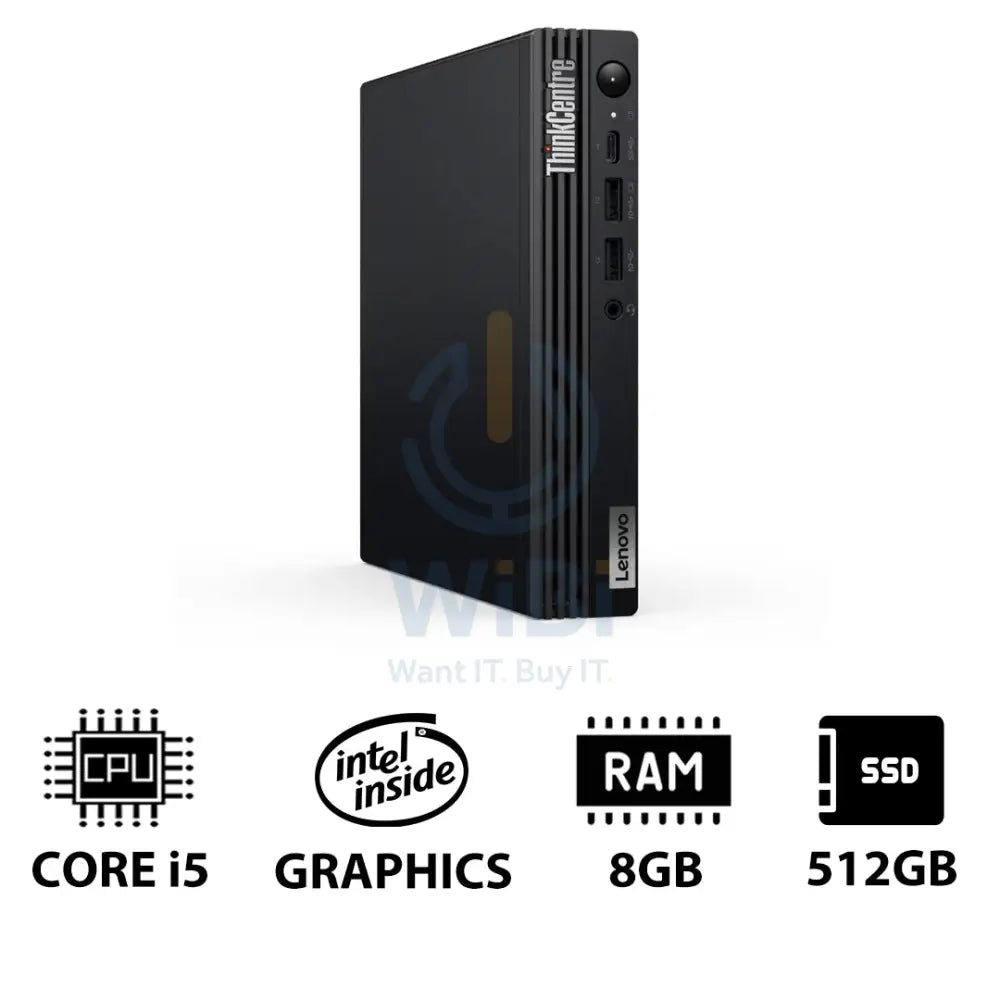Lenovo ThinkCentre M70q Gen 5 Tiny - i5 / 8GB / 512GB (NVMe M.2 SSD) / DOS (Without OS) / 1YW - Desktop Desktop &