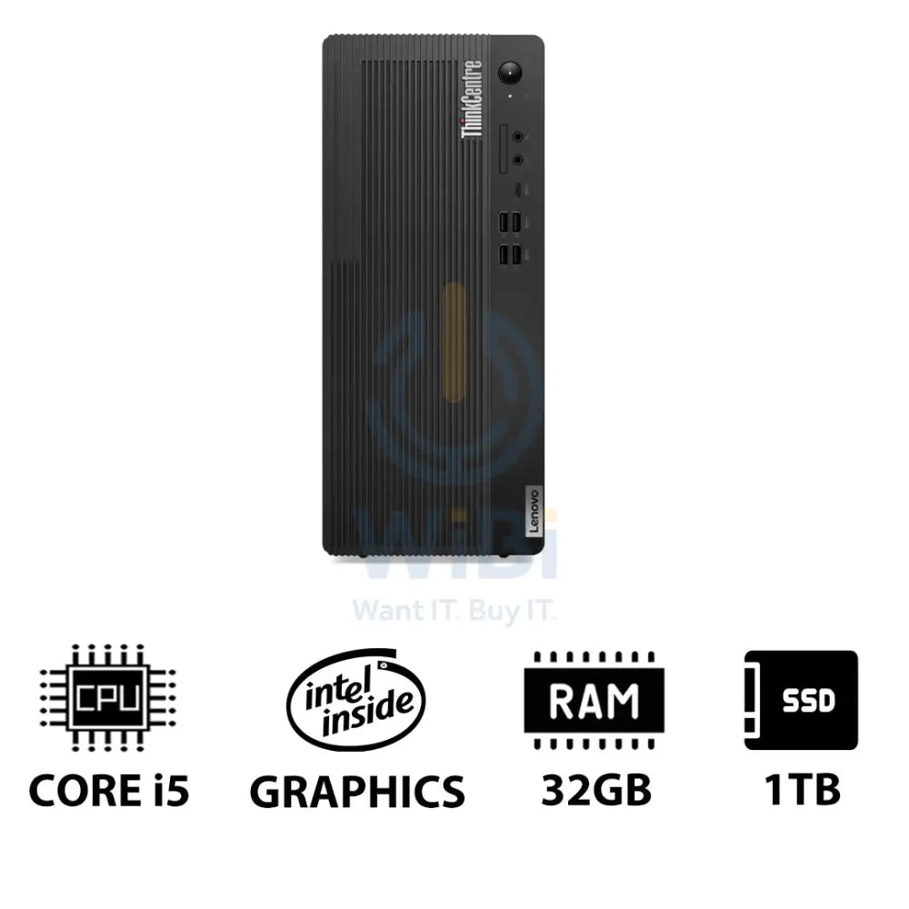 Lenovo ThinkCentre M70t Gen 5 - i5 / 32GB / 1TB (NVMe M.2 SSD) / DOS (Without OS) / 1YW - Desktop Desktop & All-In-One