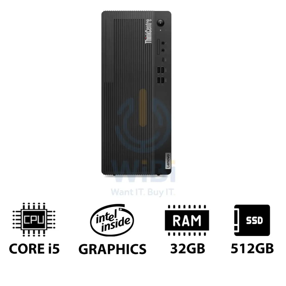 Lenovo ThinkCentre M70t Gen 5 - i5 / 32GB / 512GB (NVMe M.2 SSD) / DOS (Without OS) / 1YW - Desktop Desktop &
