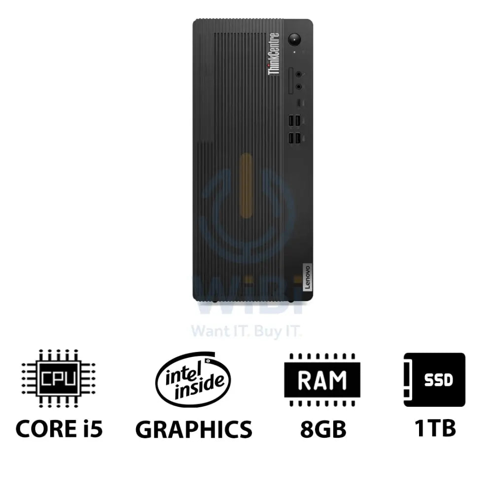 Lenovo ThinkCentre M70t Gen 5 - i5 / 8GB / 1TB (NVMe M.2 SSD) / DOS (Without OS) / 1YW - Desktop Desktop & All-In-One