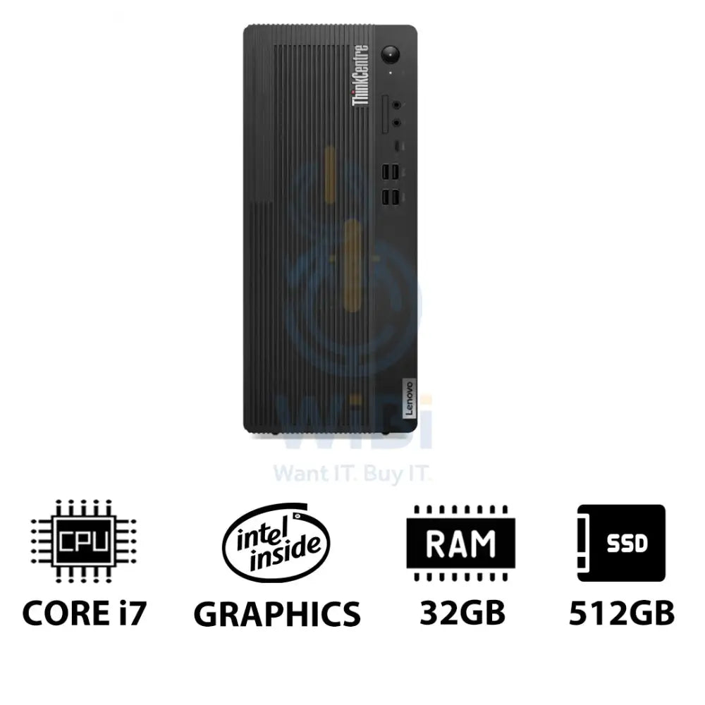 Lenovo ThinkCentre M70t Gen 5 - i7-14700 / 32GB / 512GB (NVMe M.2 SSD) / DOS (Without OS) / 1YW / Eng/Arb - Desktop