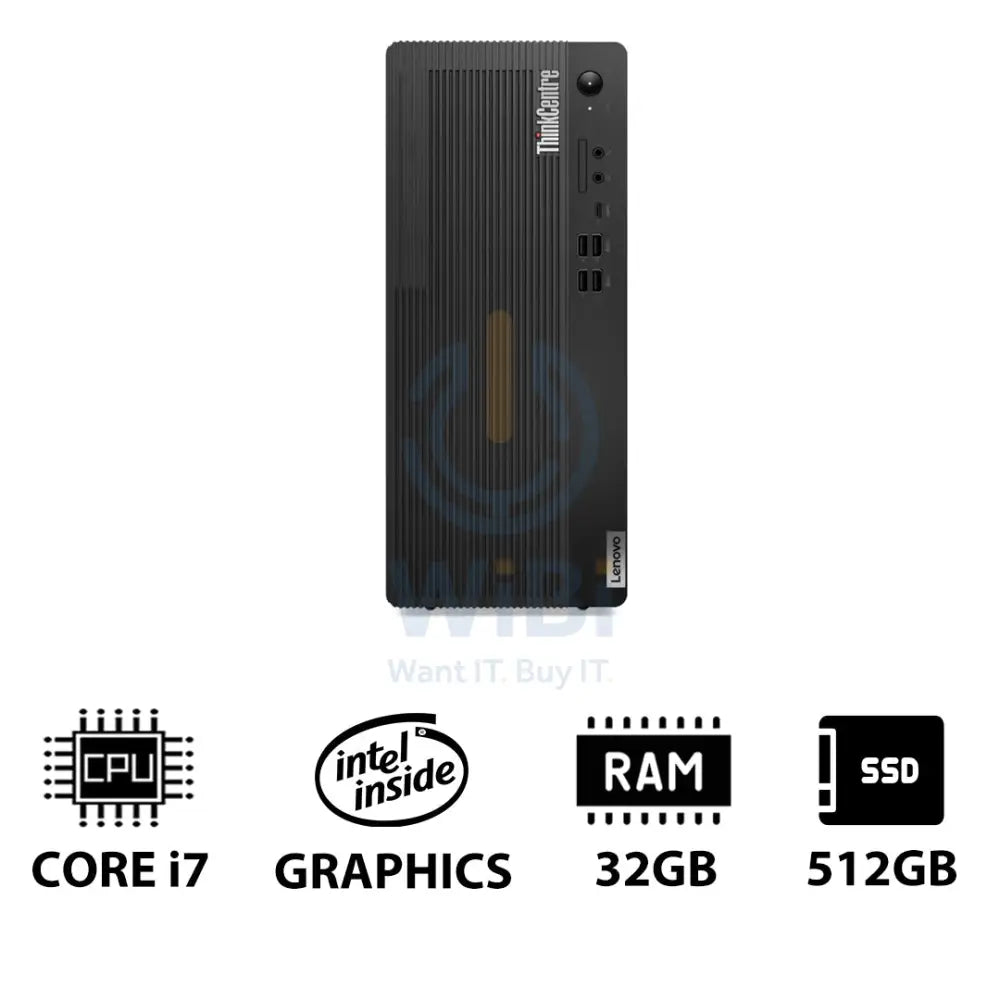 Lenovo ThinkCentre M70t Gen 5 - i7 / 32GB / 512GB (NVMe M.2 SSD) / DOS (Without OS) / 1YW - Desktop Desktop &