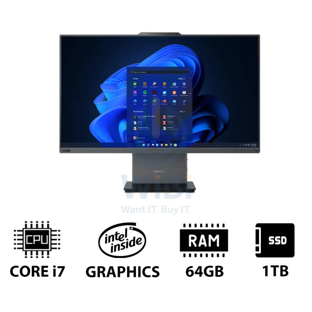 Lenovo ThinkCentre neo 50a 27 Gen 5 AIO PC - i7 / 64GB / 1TB (NVMe M.2 SSD) / 27’’ FHD Non-Touch / Win 11 Pro / 1YW