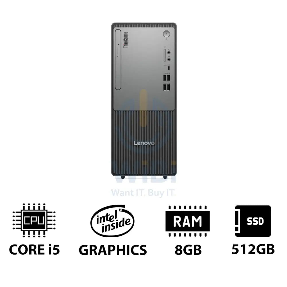 Lenovo ThinkCentre neo 50t Gen 5 - i5 / 8GB / 512GB (NVMe M.2 SSD) / Win 11 Pro / 1YW / Black - Desktop Desktop &