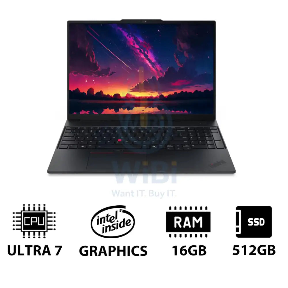Lenovo ThinkPad E16 Gen 3 AI PC - 16.0’’ WUXGA / Ultra 7 255H / 16GB / 512GB (NVMe M.2 SSD) / Arc 140T GPU / DOS