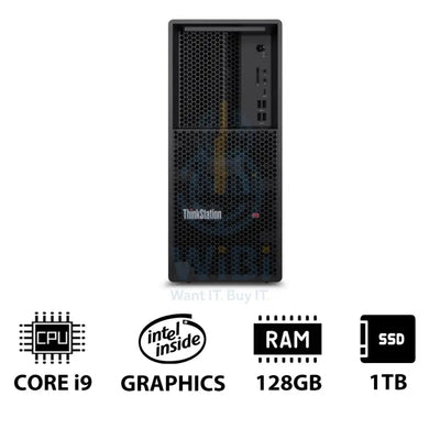 Lenovo ThinkStation P3 Tower - i9-14900K 3.2GHz / 24-Cores / 128GB / 1TB (NVMe M.2 SSD) / DOS (Without OS) / 3YW