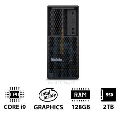 Lenovo ThinkStation P3 Tower - i9-14900K 3.2GHz / 24-Cores / 128GB / 2TB (NVMe M.2 SSD) / DOS (Without OS) / 3YW