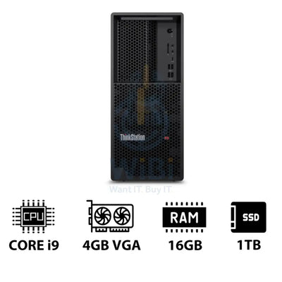 Lenovo ThinkStation P3 Tower - i9-14900K 3.2GHz / 24-Cores / 16GB / 1TB (NVMe M.2 SSD) / NVIDIA T400 4GB VGA / DOS