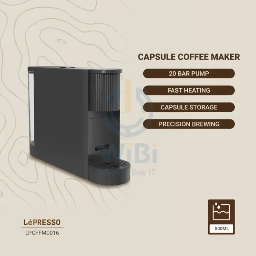 LePresso Automatic Capsule Coffee Maker - Black Accessories > Smart Devices