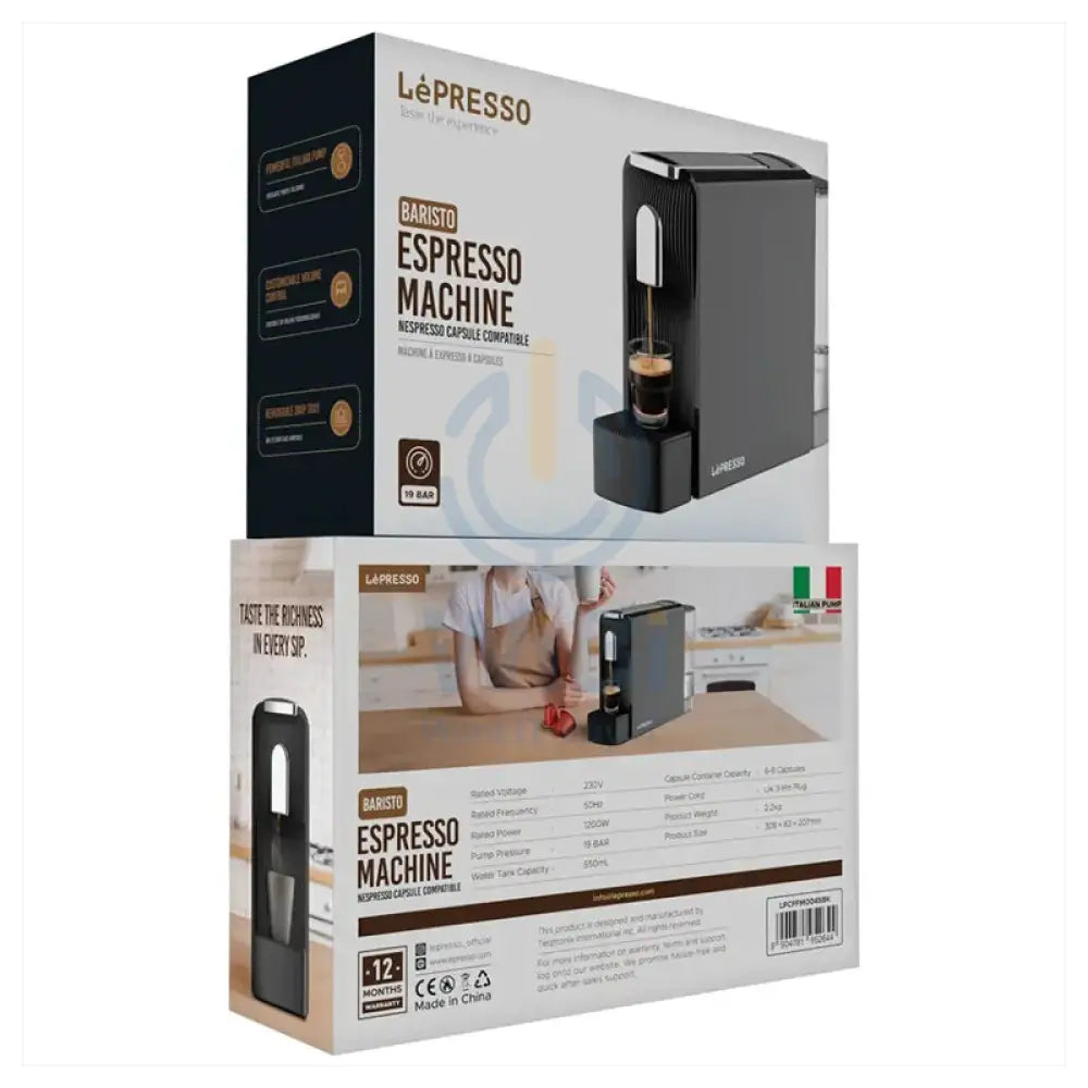 LePresso Baristo Espresso Machine Nespresso Capsule Compatile - Black Accessories > Smart Devices
