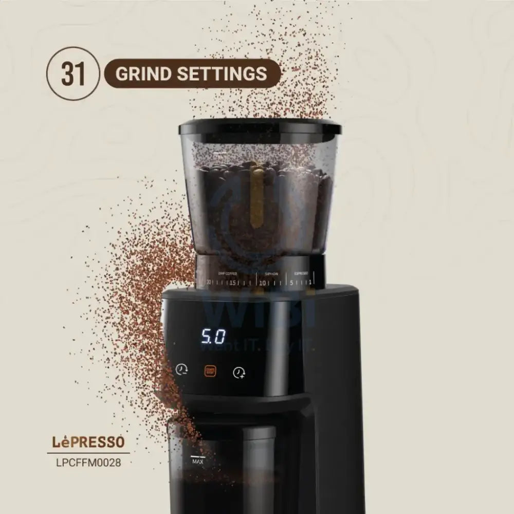 LePresso Conical Burr Grinder - Black Accessories > Smart Devices