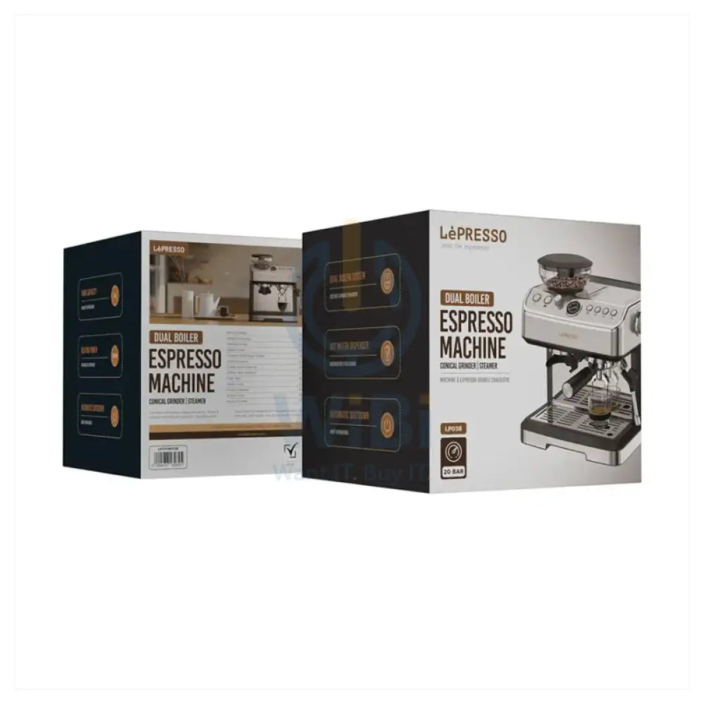 LePresso Espresso Machine Conical Grinder & Steamer - Silver Accessories > Smart Devices