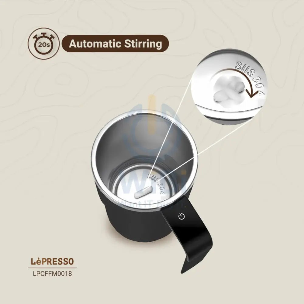 LePresso Stirmagic Auto Stirring Mug - Black Accessories > Smart Devices
