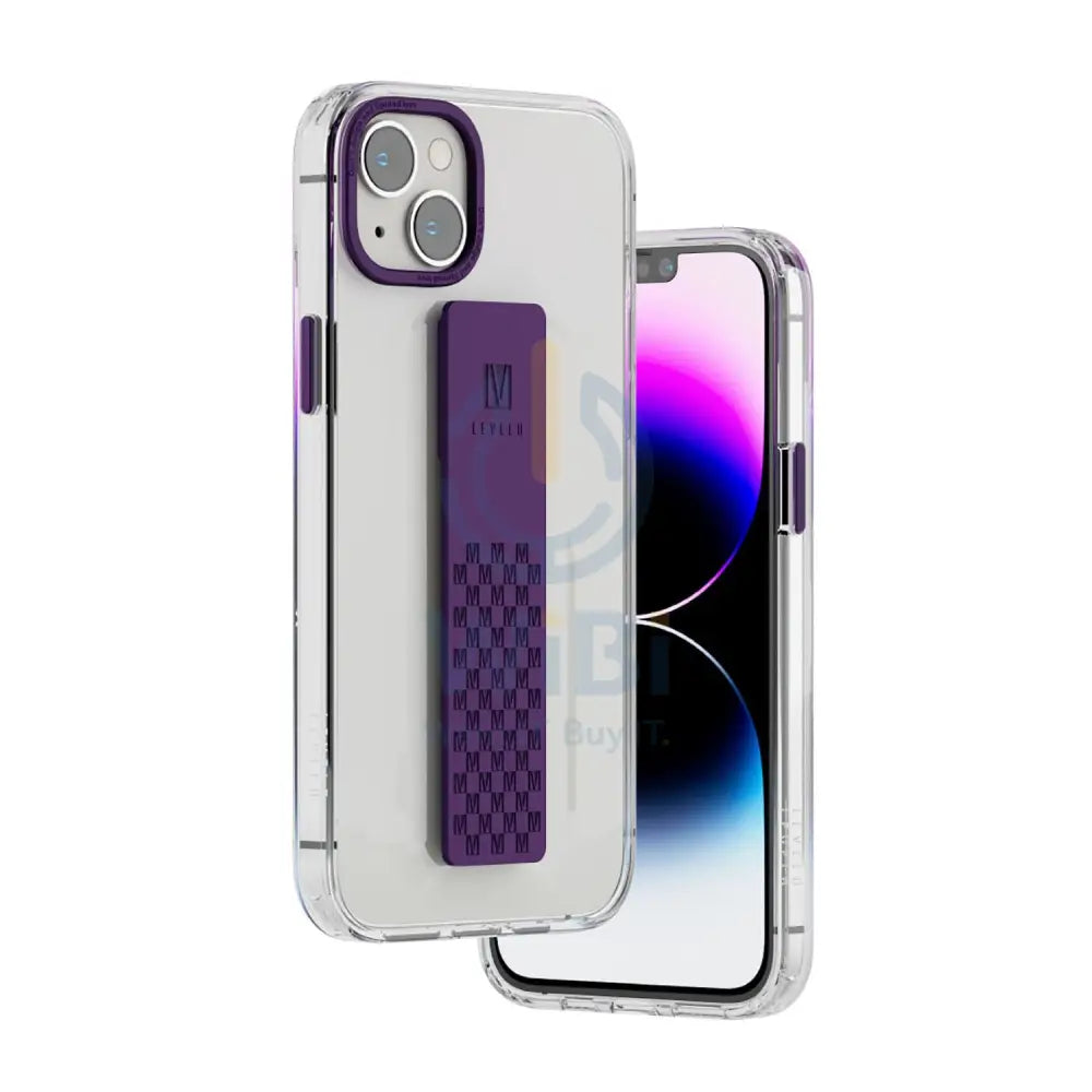 Levelo Graphia IMD Clear Case With Extra Grip - iPhone 14 Plus / Purple Accessories > Mobiles & Tablets > Mobiles