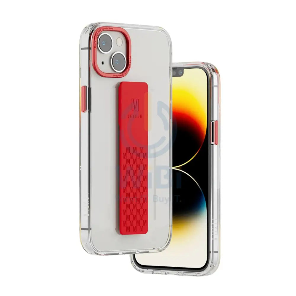 Levelo Graphia IMD Clear Case With Extra Grip - iPhone 14 Plus / Red Accessories > Mobiles & Tablets > Mobiles