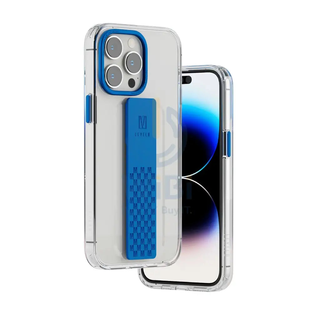 Levelo Graphia IMD Clear Case With Extra Grip - iPhone 14 Pro Max / Blue Accessories > Mobiles & Tablets > Mobiles