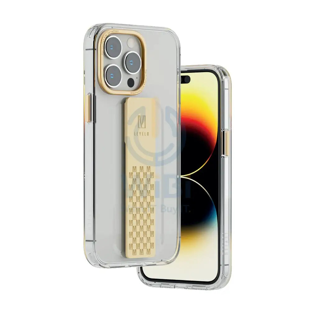 Levelo Graphia IMD Clear Case With Extra Grip - iPhone 14 Pro Max / Champagne Gold Accessories > Mobiles & Tablets >