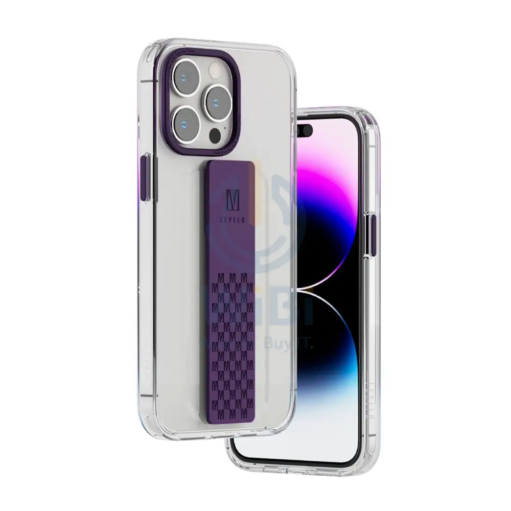 Levelo Graphia IMD Clear Case With Extra Grip - iPhone 14 Pro Max / Purple Accessories > Mobiles & Tablets > Mobiles