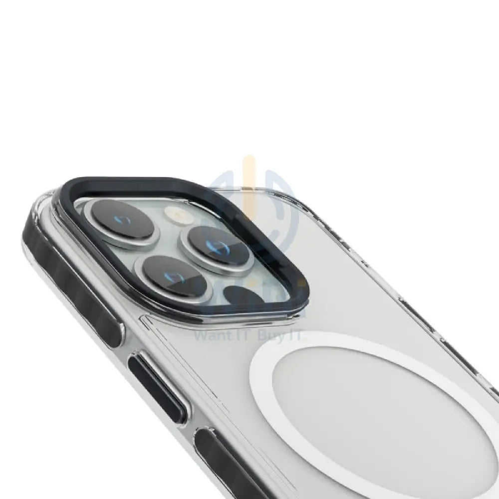 Levelo Magsafe FlexiGuard Transparent Case - iPhone 15 Pro Max / Black Accessories > Mobiles & Tablets > Mobiles >