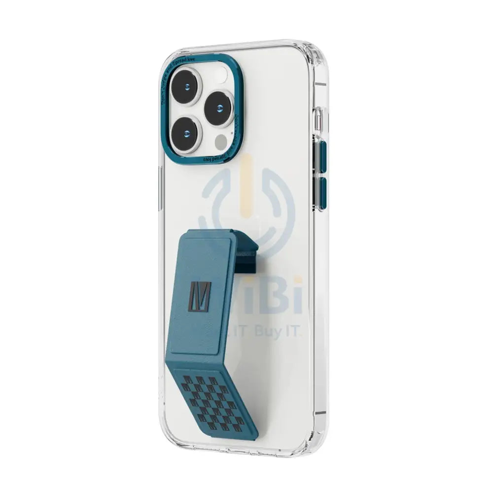 Levelo Morphix Clara Gripstand IMD Clear Back Case - iPhone 14 Pro / Blue Accessories > Mobiles & Tablets > Mobiles