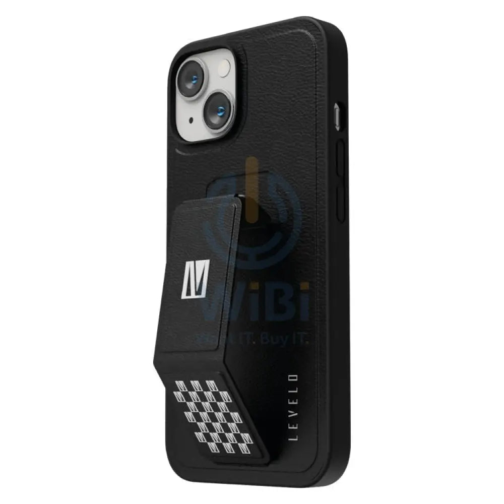 Levelo Morphix Gripstand PU Leather Case - iPhone 14 Plus / Black Accessories > Mobiles & Tablets > Mobiles