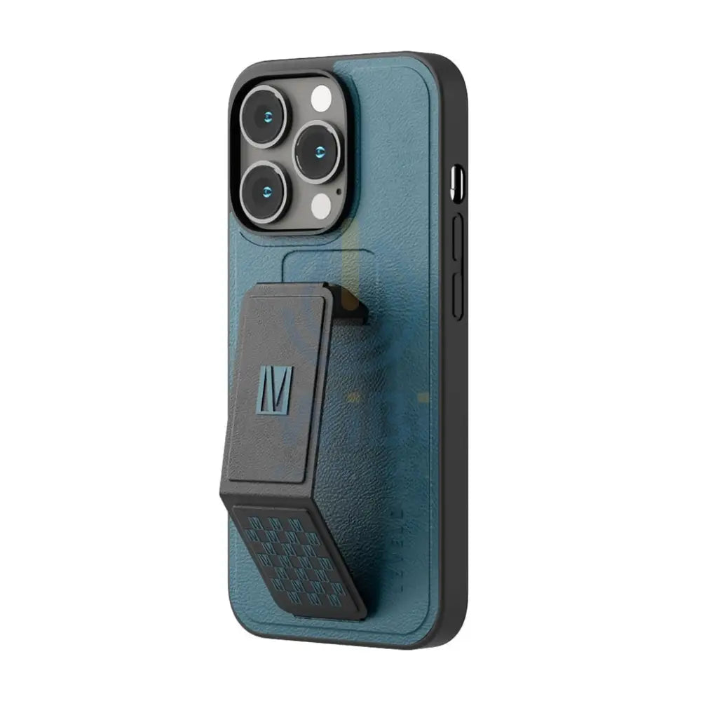 Levelo Morphix Gripstand PU Leather Case - iPhone 14 Pro Max / Storm Blue Accessories > Mobiles & Tablets > Mobiles >