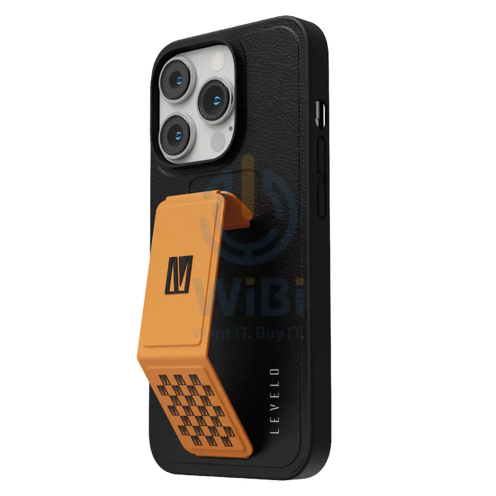 Levelo Morphix Gripstand PU Leather Case - iPhone 14 Pro / Orange Accessories > Mobiles & Tablets > Mobiles