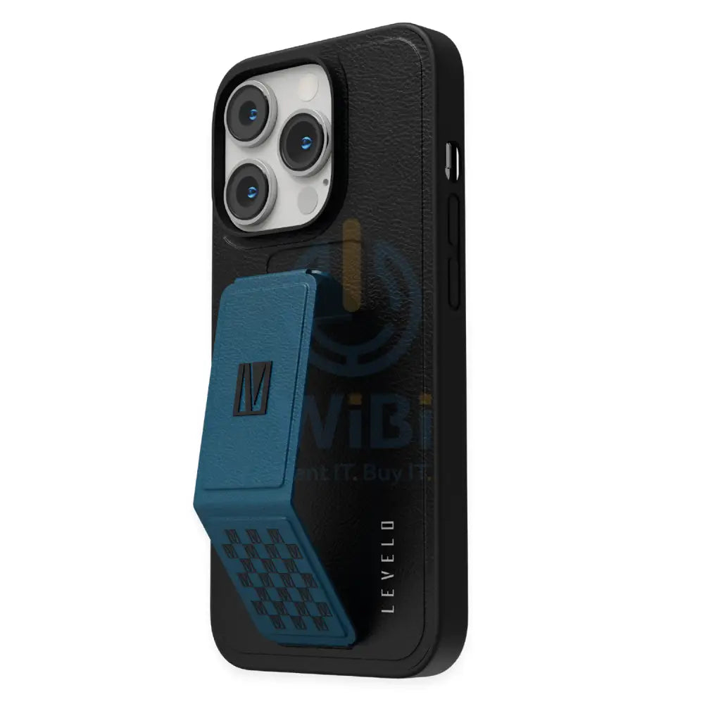 Levelo Morphix Gripstand PU Leather Case - iPhone 14 Pro / Pacific Blue Accessories > Mobiles & Tablets > Mobiles