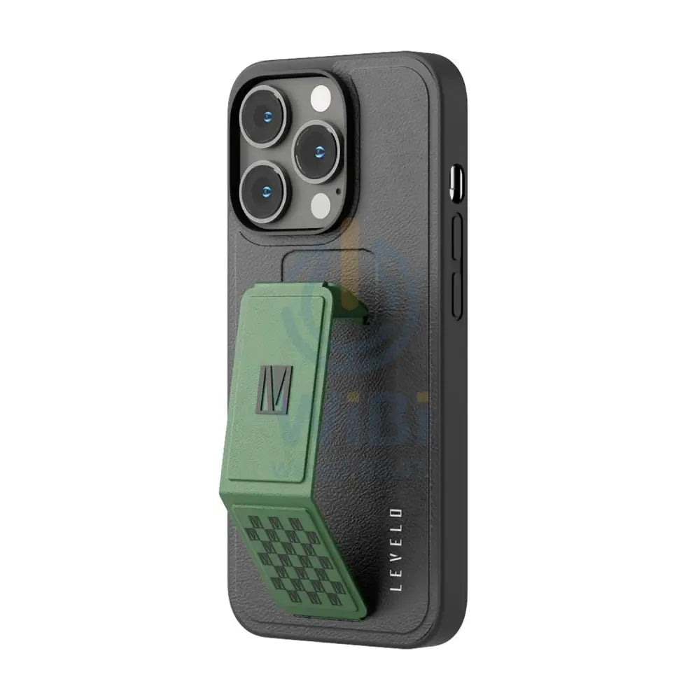 Levelo Morphix Gripstand PU Leather Case - iPhone 14 Pro / Pacific Green Accessories > Mobiles & Tablets > Mobiles