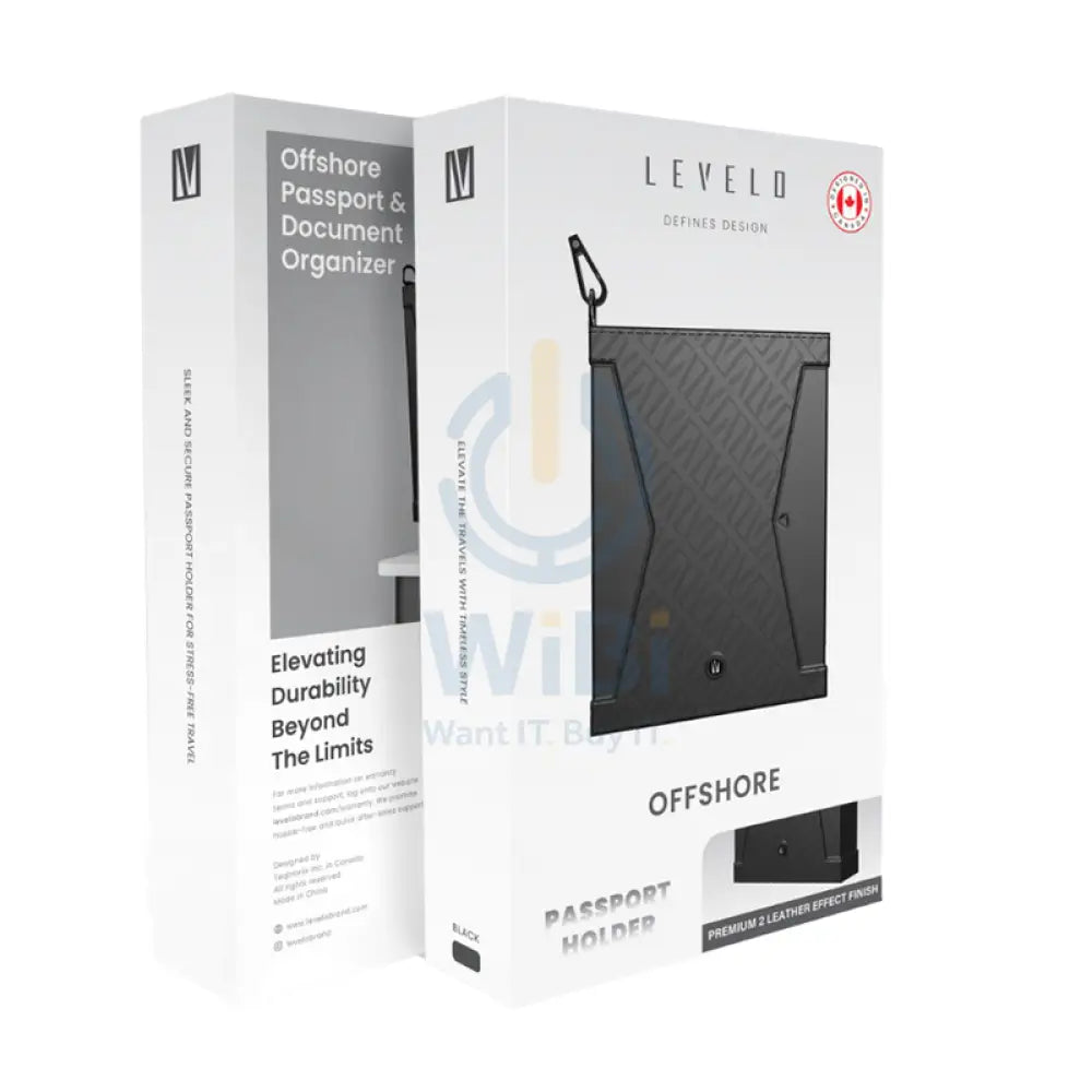 Levelo Offshore Passport Holder Leather Case - Black Accessories > Other Accessories
