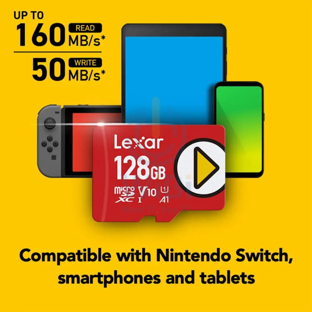 Lexar High Speed PLAY Micro SD cards – LMSPLAY128G-BNNNG Storage > Memory Cards