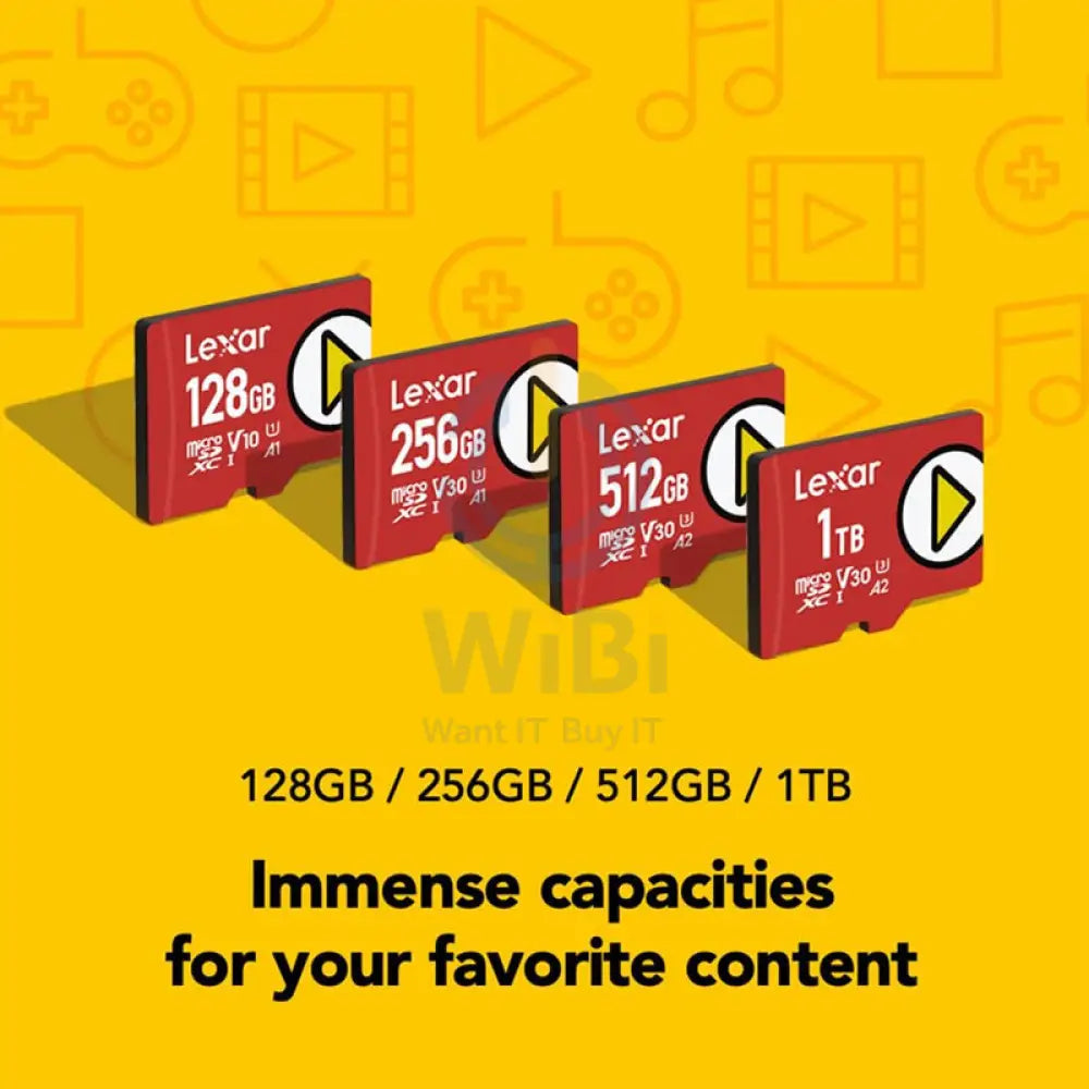 Lexar High Speed PLAY Micro SD cards – LMSPLAY128G-BNNNG Storage > Memory Cards