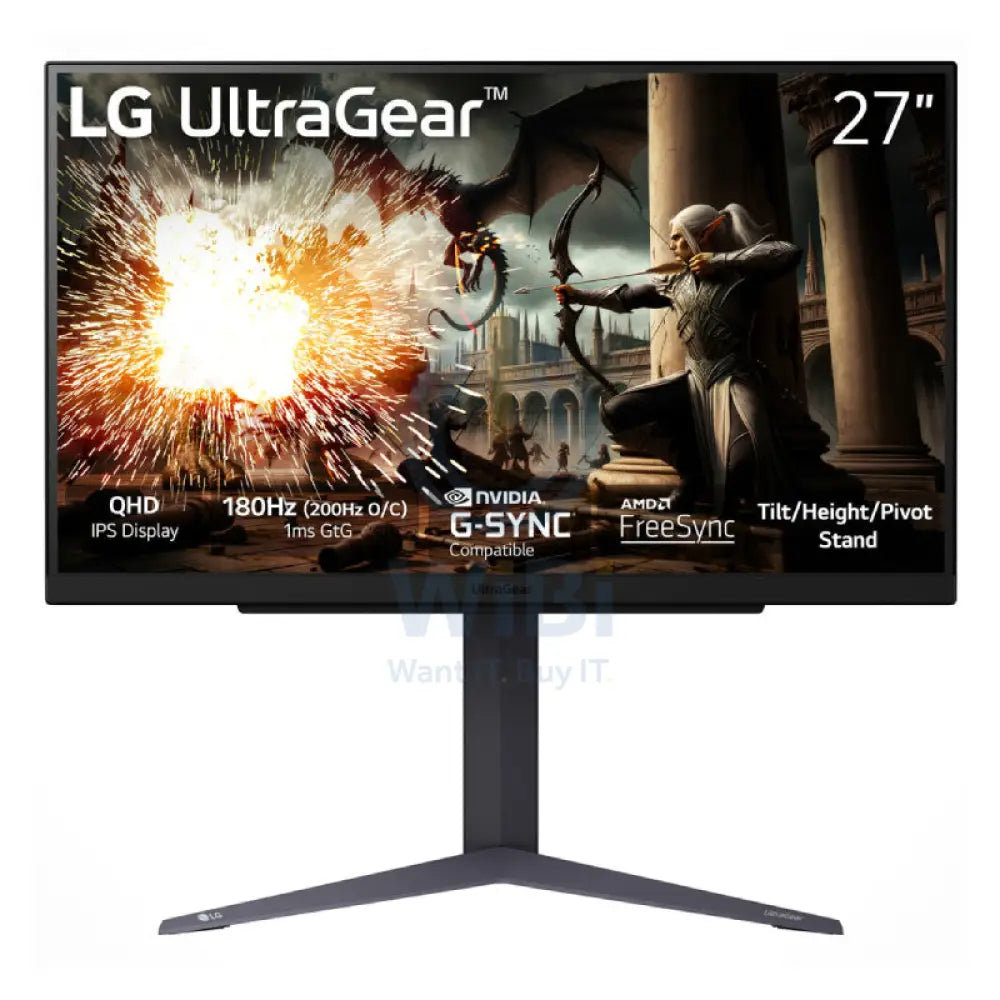 LG UltraGear 27’’ Gaming Monitor 27’’ QHD / 1ms / 200Hz / DisplayPort / HDMI Gaming Monitor Monitors & Projectors >