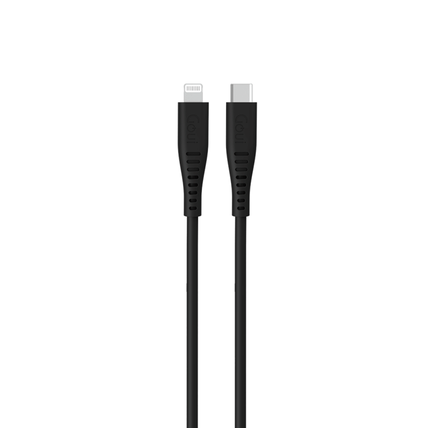 GOUI Silicon Cable - 1.5 Meter / Lightning / USB-C / Black