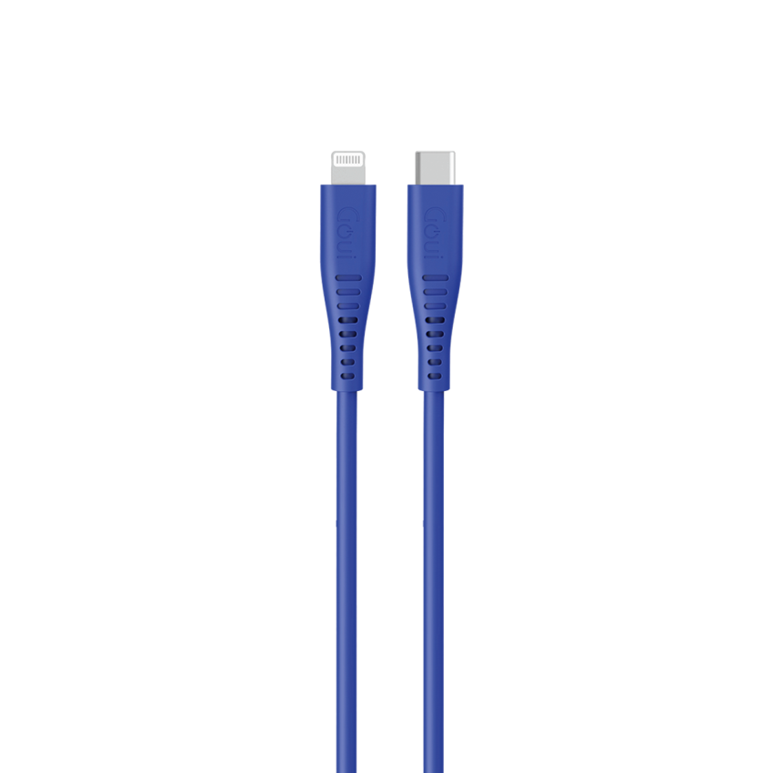 GOUI Silicon Cable - 1.5 Meter / Lightning / USB-C / Blue