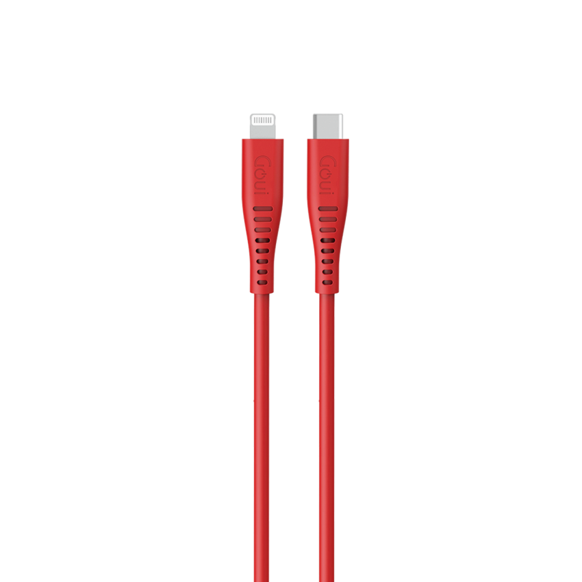 GOUI Silicon Cable - 1.5 Meter / Lightning / USB-C / Red